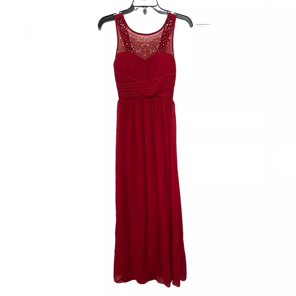Xhilaration Red Sleeveless Ruched Gown with Sweetheart Neckline for Prom